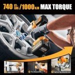 Takuoo 1/2" Cordless Brushless Impact Wrench Kit