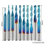 10-Piece Ball Nose Spiral End Mill Set
