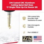 Amana Tool CNC Spiral Ball Nose Router Bit 1/8