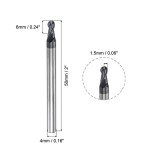 1.5mm Ball Nose Solid Carbide CNC Router Bit
