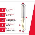 Amana Tool CNC Spiral Ball Nose Router Bit 1/8