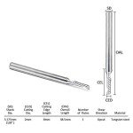 10-Pack CNC Router Bits, 1/8" Spiral Upcut Set
