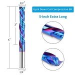 Long 1/2 Inch Spiral Router Bit for Woodworking