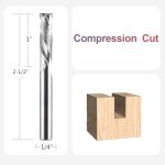 5PCS Compression Spiral Router Bit Set, 1/4 Inch