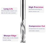 5PCS Compression Spiral Router Bit Set, 1/4 Inch