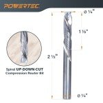 POWERTEC 1/4" Spiral Compression Router Bit