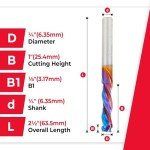 Amana Tool Solid Carbide CNC Router Bit 1/4