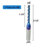 2 PCS 1/8" Spiral CNC Router Bits with NACO Coating