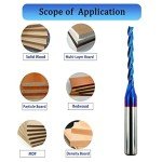 2 PCS 1/8" Spiral CNC Router Bits with NACO Coating
