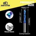 DARTOTEK 1/4" Solid Carbide Router Bits