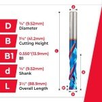 Amana Tool Solid Carbide CNC Spiral Router Bit