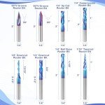 CNC Router Bits Set - 1/4 Inch Shank, 8 Pcs
