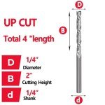 4-Inch Spiral Router Bit - 1/4 Inch Shank