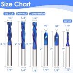 11-Piece CNC Router Bits Set for Woodworking