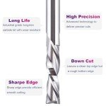 5PCS Spiral Downcut Router Bits Set - 1/4" Shank