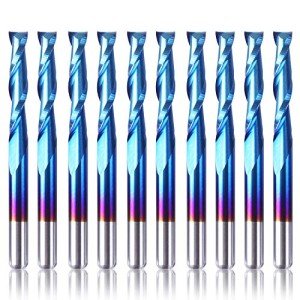 10-Piece Nano Blue Coat CNC Router Bit Set