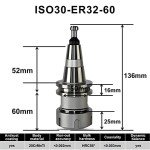 ISO30 ER32-60 Balance Collet Chuck for CNC