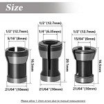 Mesee 3-Piece Router Collet Chuck Set for Woodworking