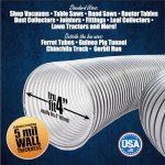 Flexible PVC Dust Collection Hose with Clamps - 4"x20