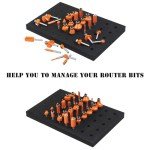 VIKITON Router Bit Organizer for 1/4 & 1/2 Inch