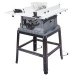 NovaVale Table Saw, 10 Inch 15A Multifunctional Saw with Stand & Push Stick Cutting Speed Up to 5000RPM, 90° Cross Cut & 0-45° Bevel Cut, Adjustable Blade Height, Ideal for Woodworking, Gray