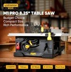 Upstreman Work M1 Pro Portable Table Saw, 13Amp Compact Tablesaw 5700RPM, 8.25" Table Saw w/24T Blade, Dust Collector, Onboard Carrying Handle Easy to Carry, Adjustable Cut Depth and Angle, for DIY