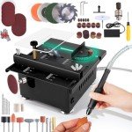 Mini Table Saw, Multifunctional Mini Precision Table Saw, Mini Table Saw for Crafts,Portable Adjustable Cutting Sanding Engraving Drilling All-in-One Machine,Mini Table Saw for Wood Cutting (Regular)