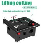 Mini Table Saw, Multifunctional Mini Precision Table Saw, Mini Table Saw for Crafts,Portable Adjustable Cutting Sanding Engraving Drilling All-in-One Machine,Mini Table Saw for Wood Cutting (Regular)