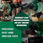 Metabo HPT Compound Miter Saw, 10" Miter Saw with Large Table Saw for woodworking, Power saw with 15-Amp Motor, Accurate Miter Angles, 0-45° Bevel, 24T TCT Miter Saw Blade, Positive Stops, C10FCGS