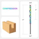BINSTAK Up & Down Compression Router Bit, 1/4” Shank