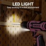 DEKOPRO 12V Pink Cordless Drill Set for Women