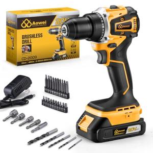 Aowei 20V Cordless Brushless Drill Set