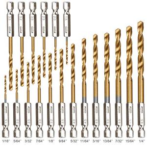 19-Piece Hex Drill Bit Set for Wood