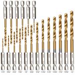 19-Piece Hex Drill Bit Set for Wood