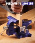 WORKPRO 4-1/2" Swivel Bench Vise for Woodworking