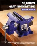 WORKPRO 4-1/2" Swivel Bench Vise for Woodworking