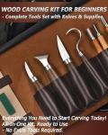 Deluxe Wood Carving Tools Set with Leather Case