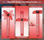 Saker Adjustable Aluminum Sliding T-Square Ruler