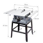 Table Saw 10 Inch, 5000RPM Powerful Tablesaw With Stand & Protective Cover, 90°Cross Cut & 0-45°Bevel Cut, Jobsite Table Saw Adjustable Depth, for Woodworking, Metal, Plastic