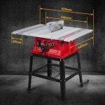Table Saw, PIONEERWORKS 10inch 15A 5000RPM Portable Table Saw with Stand & Safety Switch, Push Stick, 90°Cross Cut & 0-45°Cutting, Multifunctional Table Saw for Woodworking, DIY Working