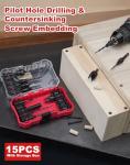EZARC 15-Piece Countersink Drill Bit Set