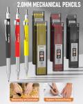 Nicpro Carpenter Pencil Set with Sharpener and Refills