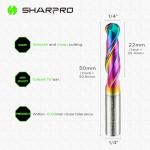 SHARPRO 1/4" Ball Nose CNC Router Bits