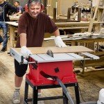 Table Saw, PIONEERWORKS 10inch 15A 5000RPM Portable Table Saw with Stand & Safety Switch, Push Stick, 90°Cross Cut & 0-45°Cutting, Multifunctional Table Saw for Woodworking, DIY Working