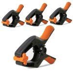 WOCTEC 4-Pack Spring Clamps Heavy Duty - 6 Inch Large Plastic Clamps for Crafts and Pool Cover Clips with 3 Inch Jaw Opening- Wodworking Clamps for Cover Holding and Wood Gluing (6 Inch Pack of 4)