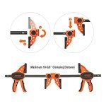Jorgensen 6" One Hand Clamp/Spreader, 300 Lbs Clamping Force, E-Z Hold Bar Clamps Set, Medium Duty, 2-pack