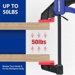 WORKPRO 6" Mini Bar Clamps for Woodworking, One-Handed Clamp/Spreader, Light-Duty Screw-Change F Clamp with 50lbs Load Limit, 2PC