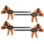 Jorgensen 6" Spreader/Bar Clamp Set, 4-pack,One-Hand Light Duty E-Z Hold Clamp/Spreader, 99216A,Black Orange