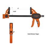 Jorgensen 6" Spreader/Bar Clamp Set, 4-pack,One-Hand Light Duty E-Z Hold Clamp/Spreader, 99216A,Black Orange