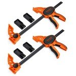 JORGENSEN 2-pack Ratchet Bar Clamps Set, Medium Duty, 12-inch One Hand Clamp, E-Z Hold Expandable Spreader